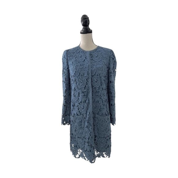 Dolce & Gabbana blue floral lace dress jacket set size 42 - Picture 4 of 13